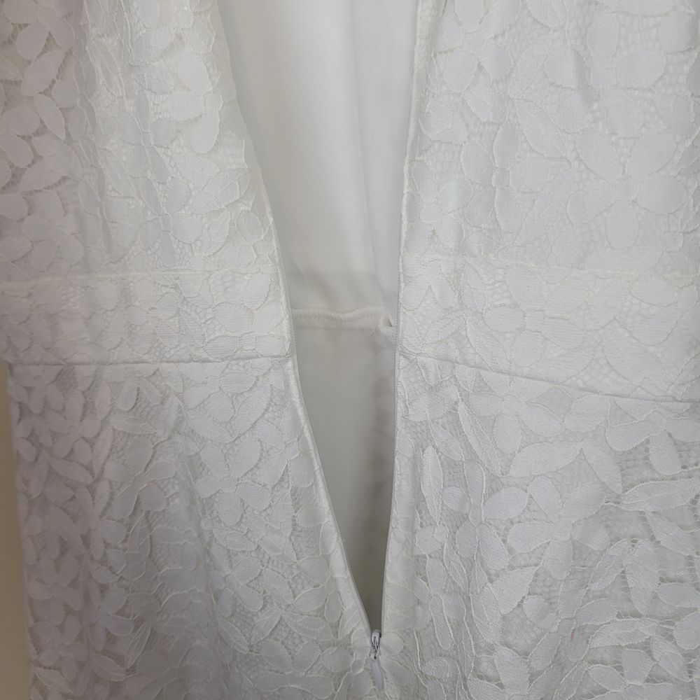 NWT Tahari Ivory Daisy Lace Fit & Flare Dress size 14 - Picture 10 of 11